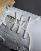 "BALENCIAGA" Two-tone fringe design leather golf shoes