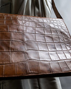 "GIORGIO ARMANI" crocodile leather box shoulder bag