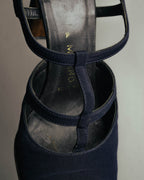 "PRADA" 90's-00's Dark navy t-strap pumps
