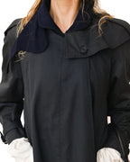 Chloe/ Beautiful A-Line Silhouette Trench Coat Navy