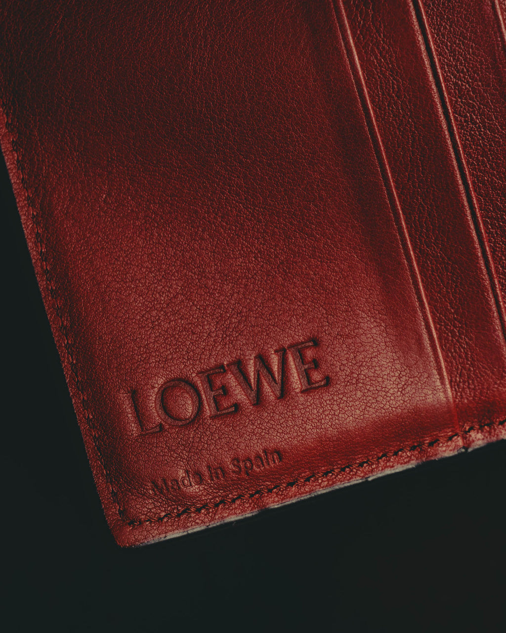 "LOEWE" 20's Bicolor small vertical leather wallet