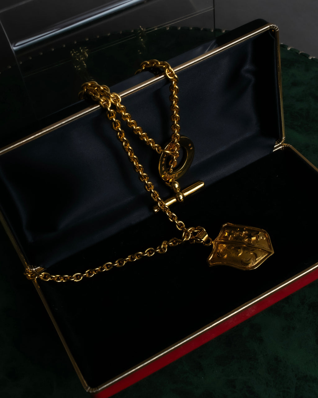 "CELINE" Moon & star top motif gold necklace