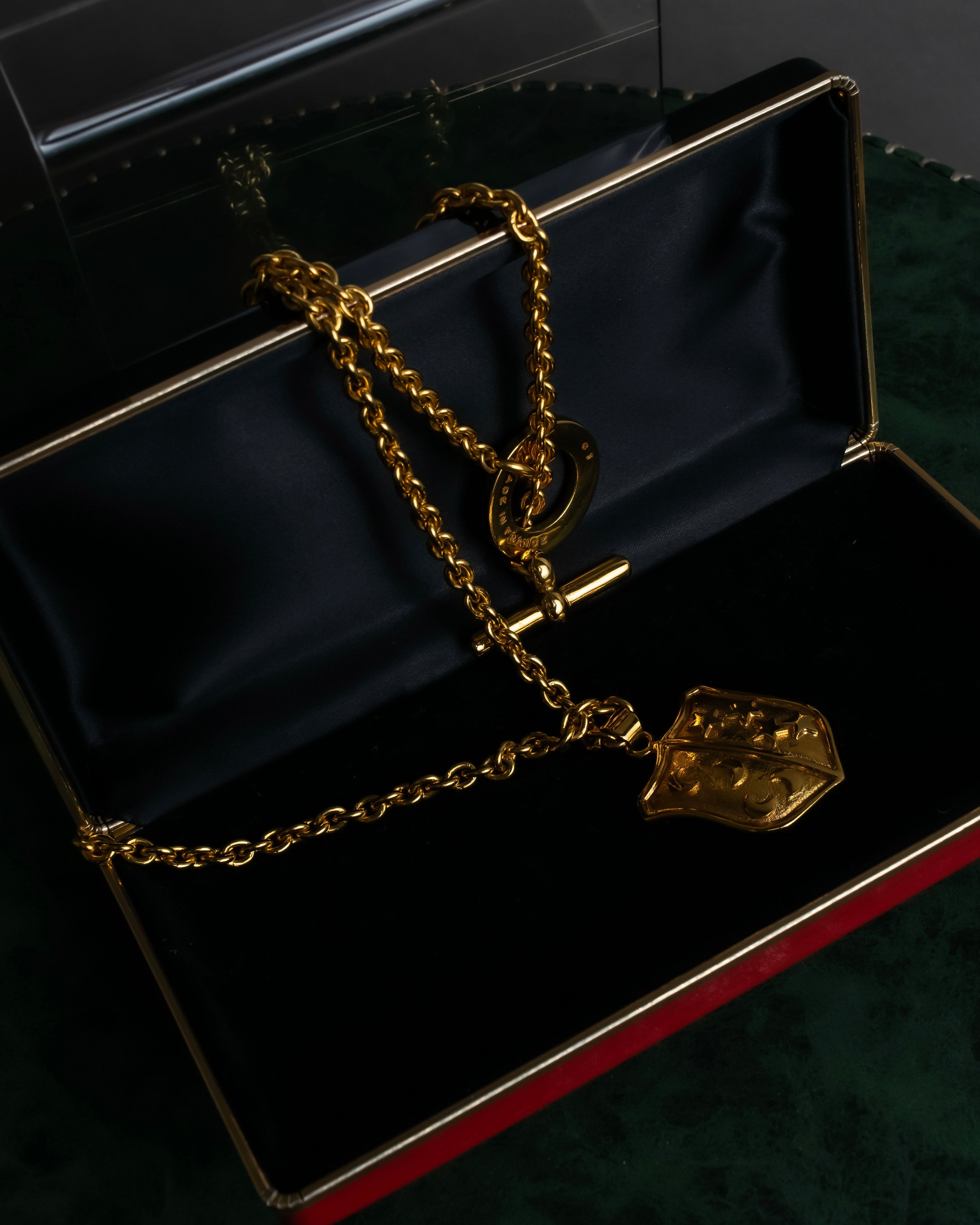 "CELINE" Moon & star top motif gold necklace