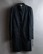 "vanessa bruno" Lace fringe design drawstring cotton linen shirt dress