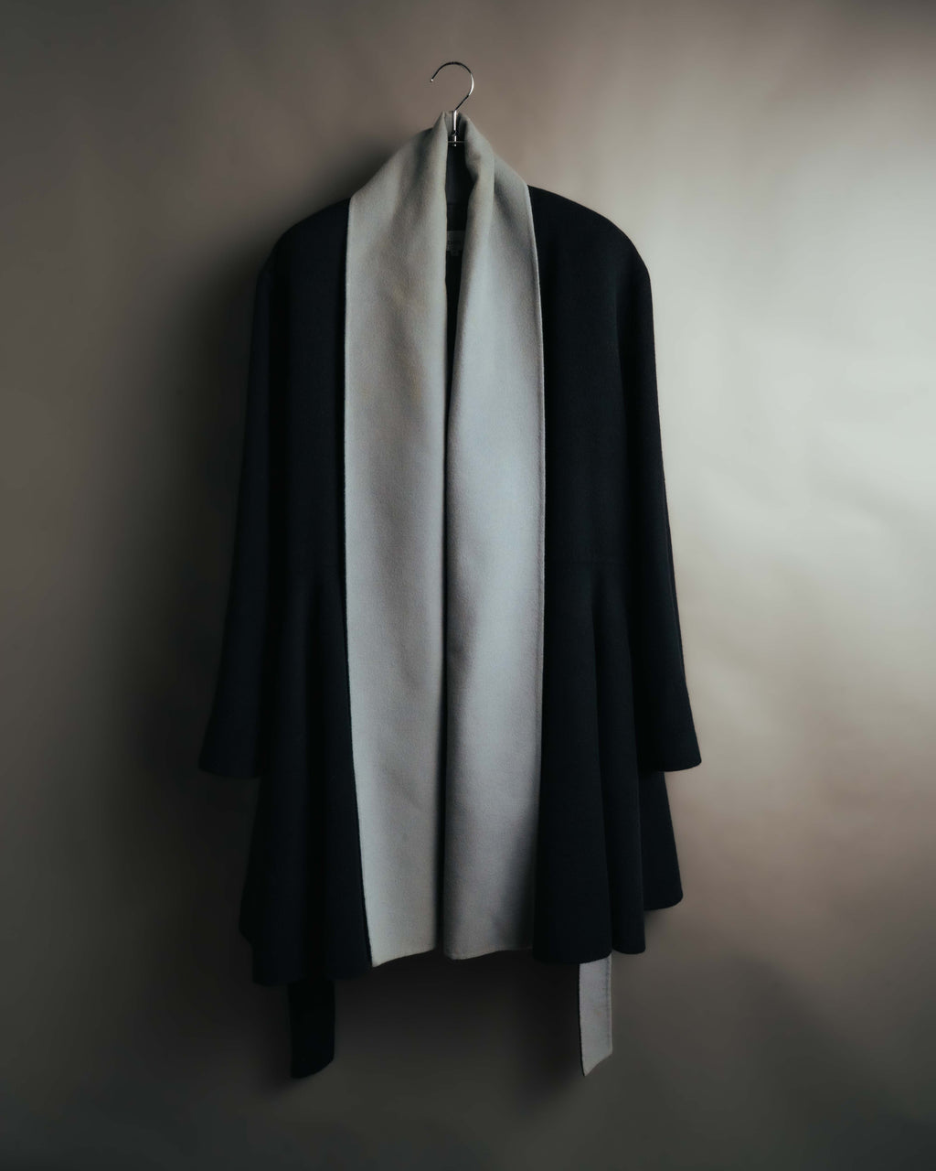 "Christian Dior" 80's-90's Elegant cashmere-collar belted wrap coat