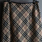 "BURBERRY" Nova check pattern leather piping design cropped skirt