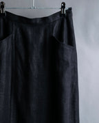 "CHANEL" Back button design flared maxi skirt