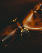 “GUCCI” 90’s-00’s Lizard-embossed leather horsebit cuff bracelet