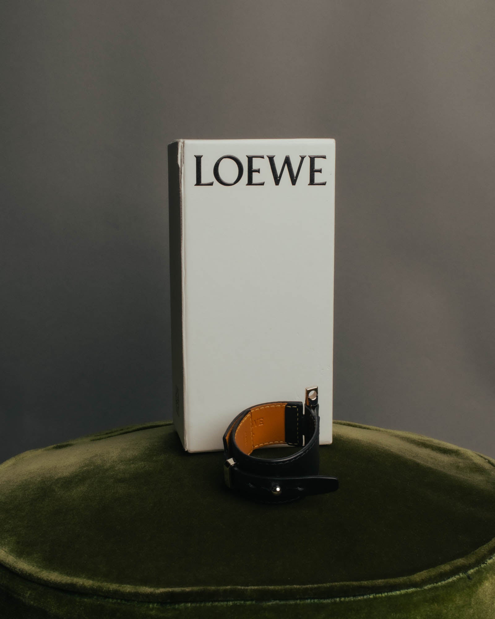 “LOEWE” 2010’s-2020’s industrial leather cuff bracelet