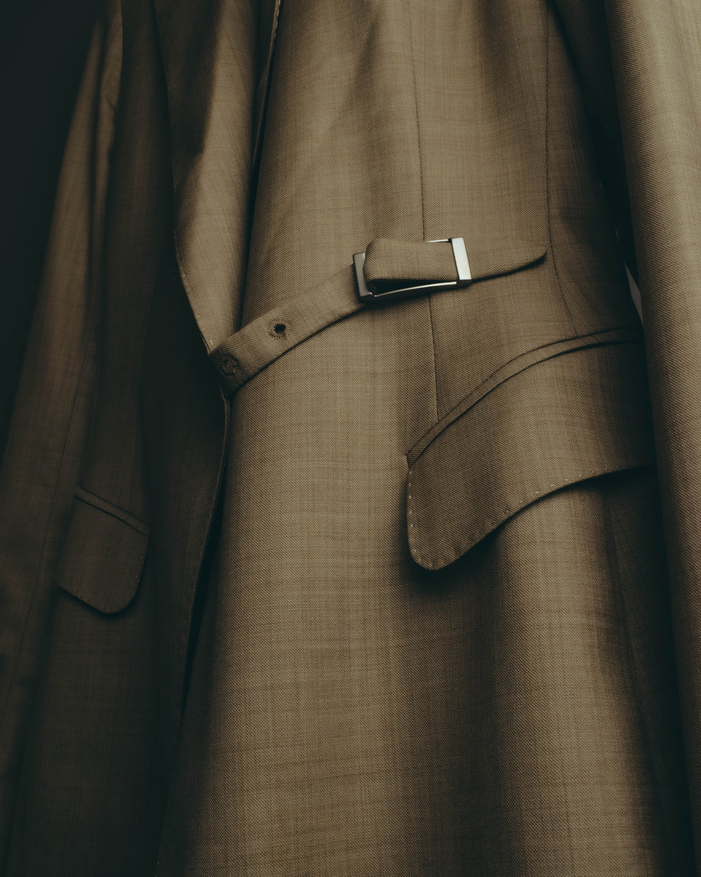 -SPECIAL- "HERMÈS" 90's-00's Wool silk tailored asymmetrical setup suit
