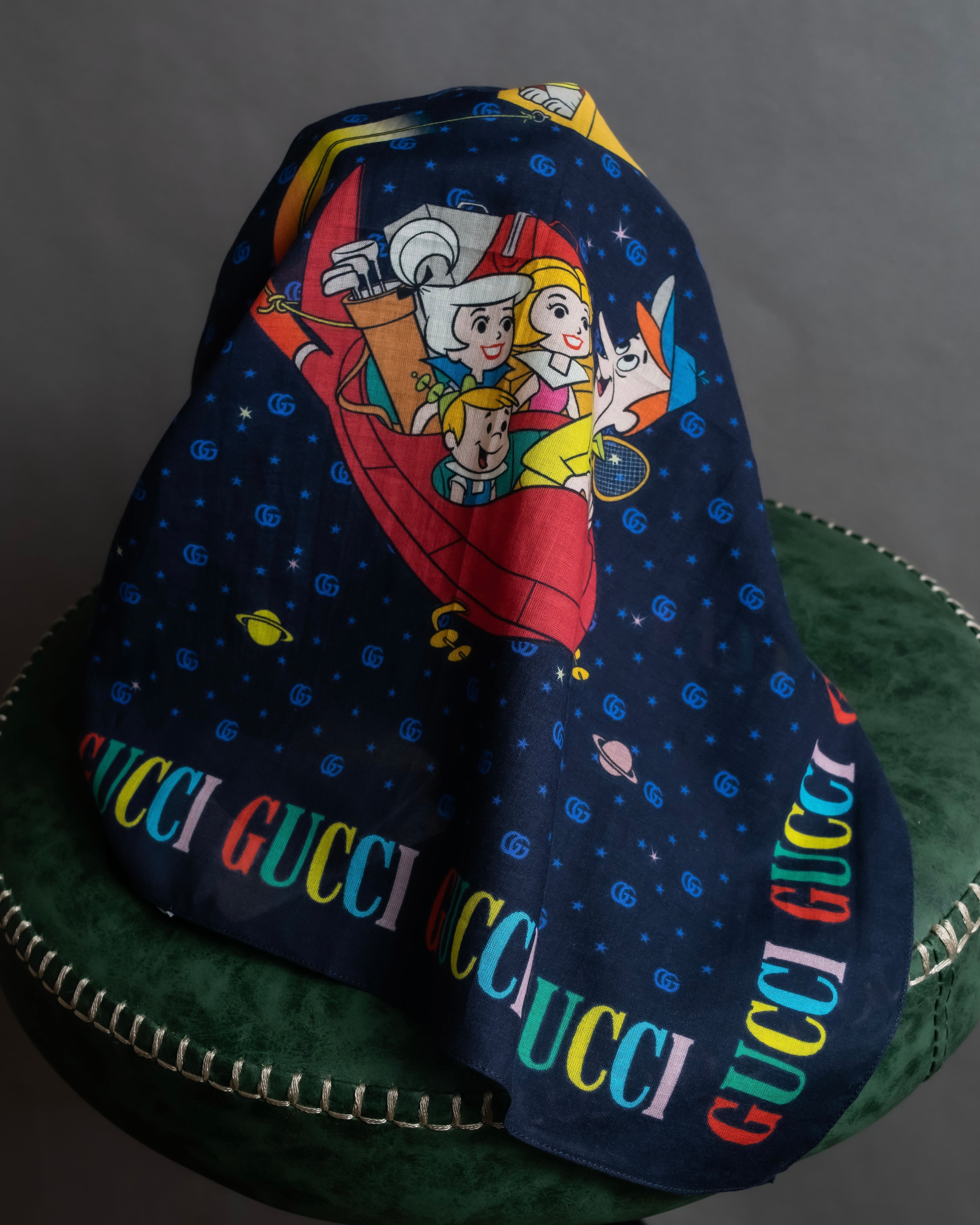 "GUCCI" Michele period Jetson collaboration silk scarf