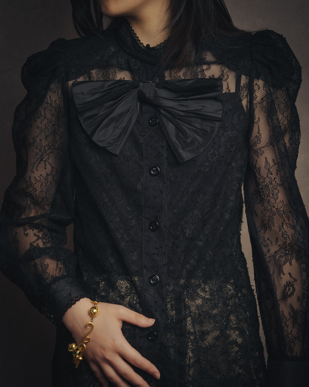 -SPECIAL- “GUCCI“ 2017-18 Fall winter lace bow blouse