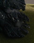 -SPECIAL- “CHANEL” 05Spring black tweed fringe necktie