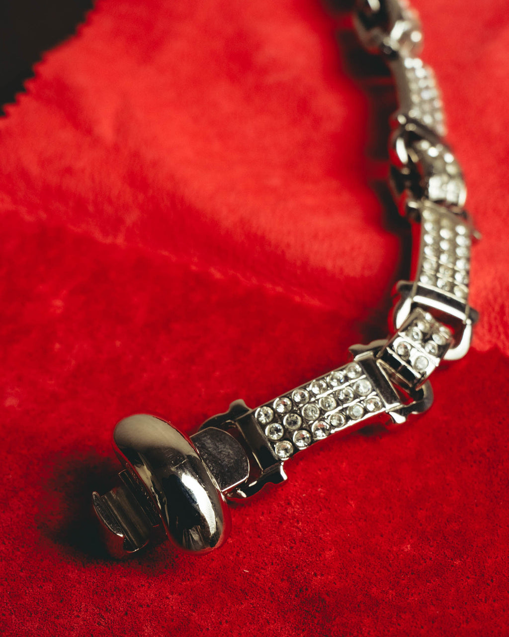 "Ferragamo" Sparkling crystal link bracelet