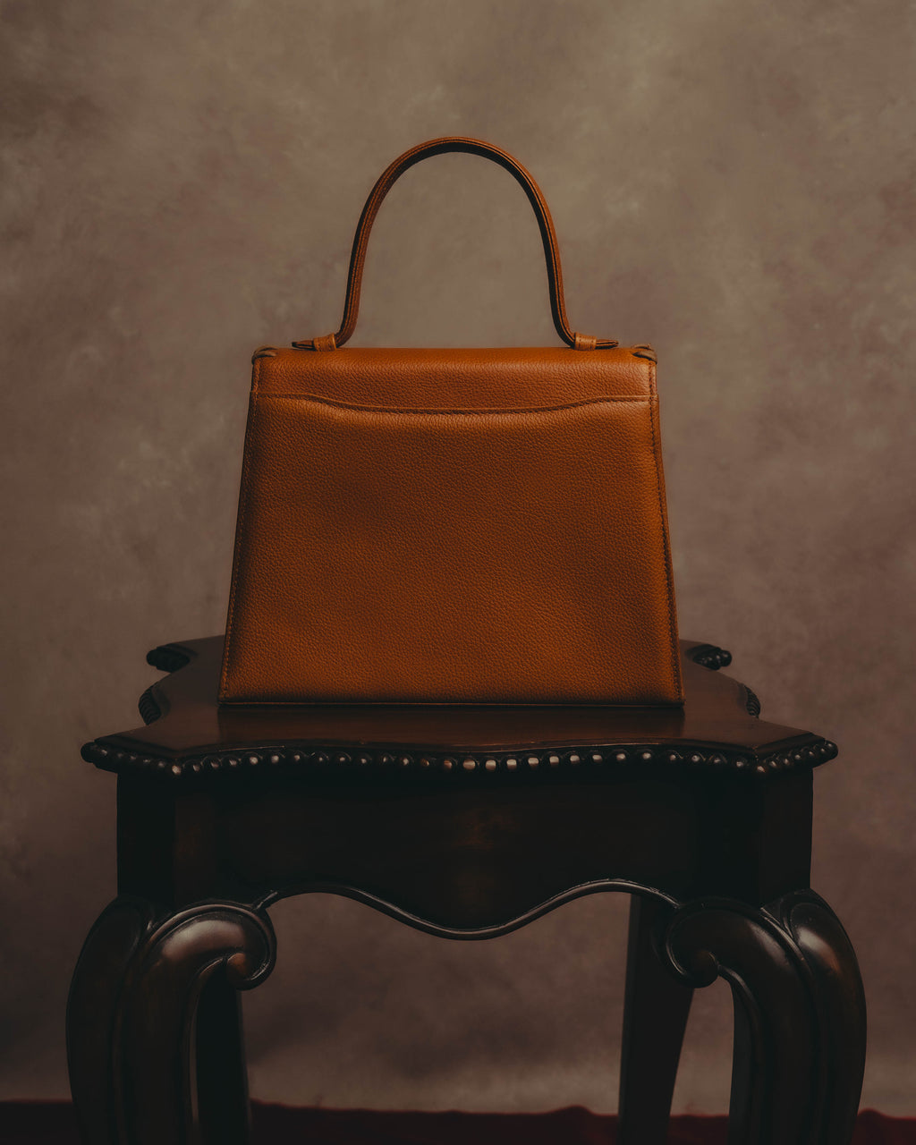 "Yves Saint Laurent" 70's-80's Cognac leather top handle bag