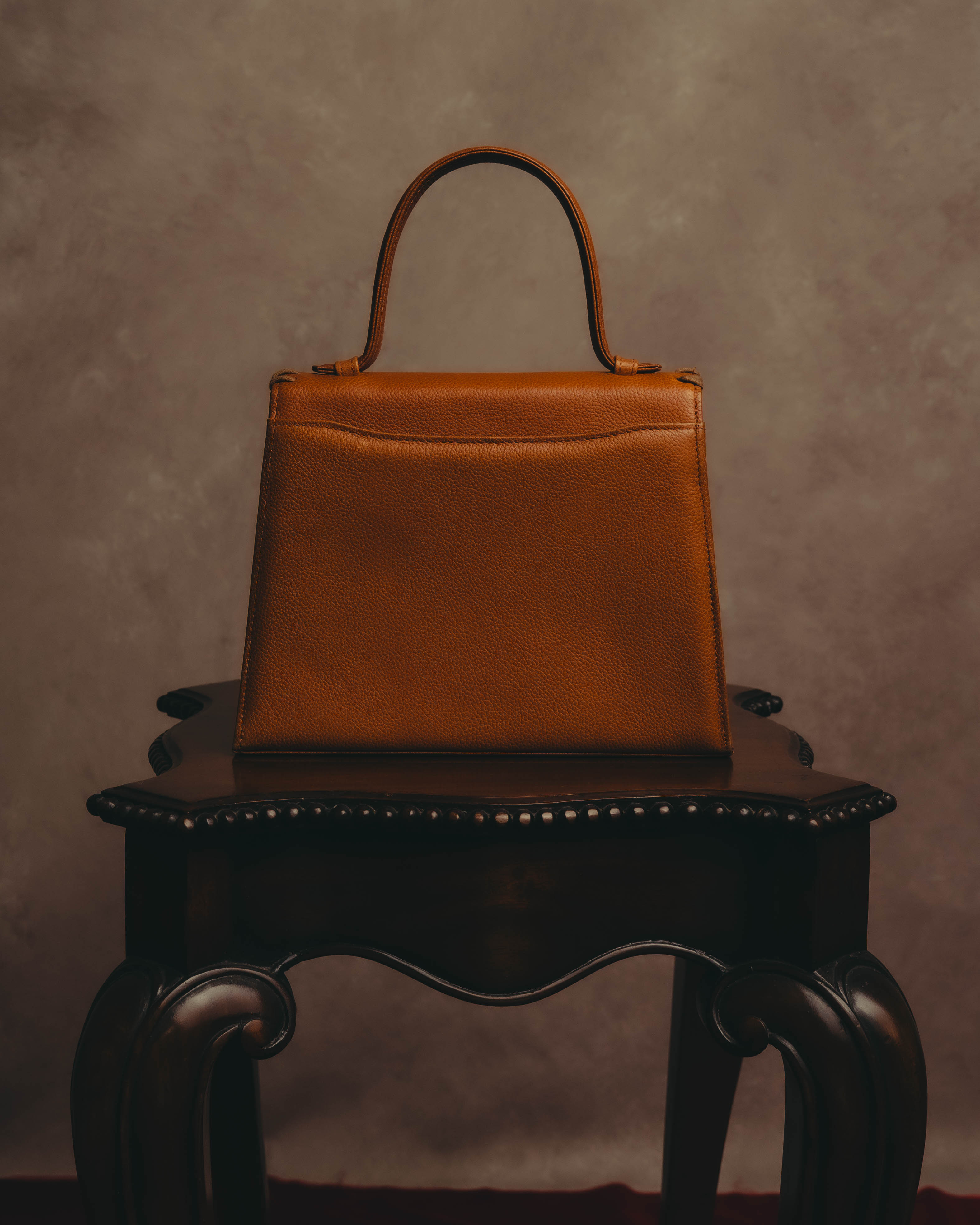 "Yves Saint Laurent" 70's-80's Cognac leather top handle bag