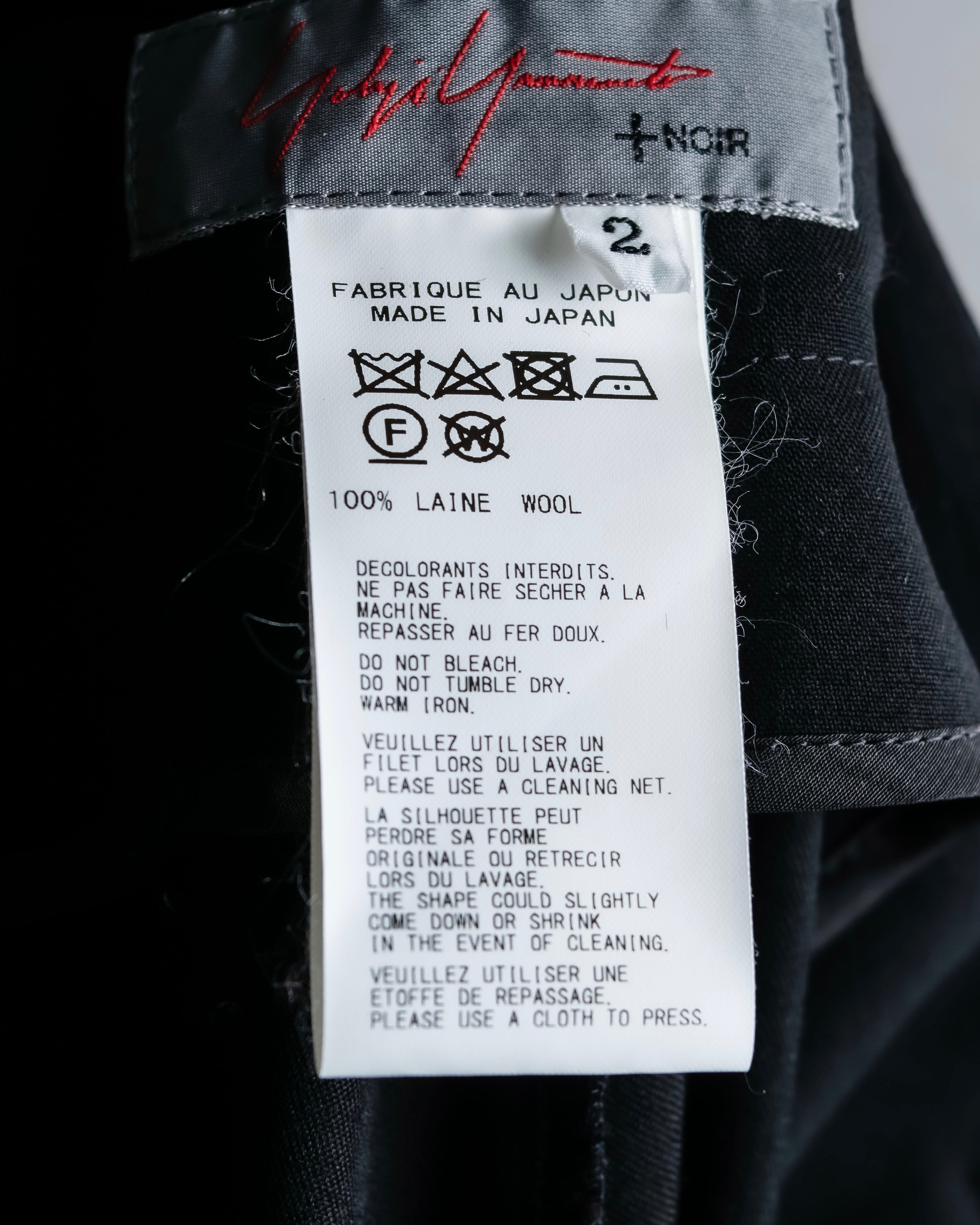 "YOHJI YAMAMOTO +NOIR" Asymmetrical slit sarouel slacks