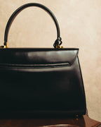 "LORENZO de MEDICI" 80's-00's Structured leather top handle handbag
