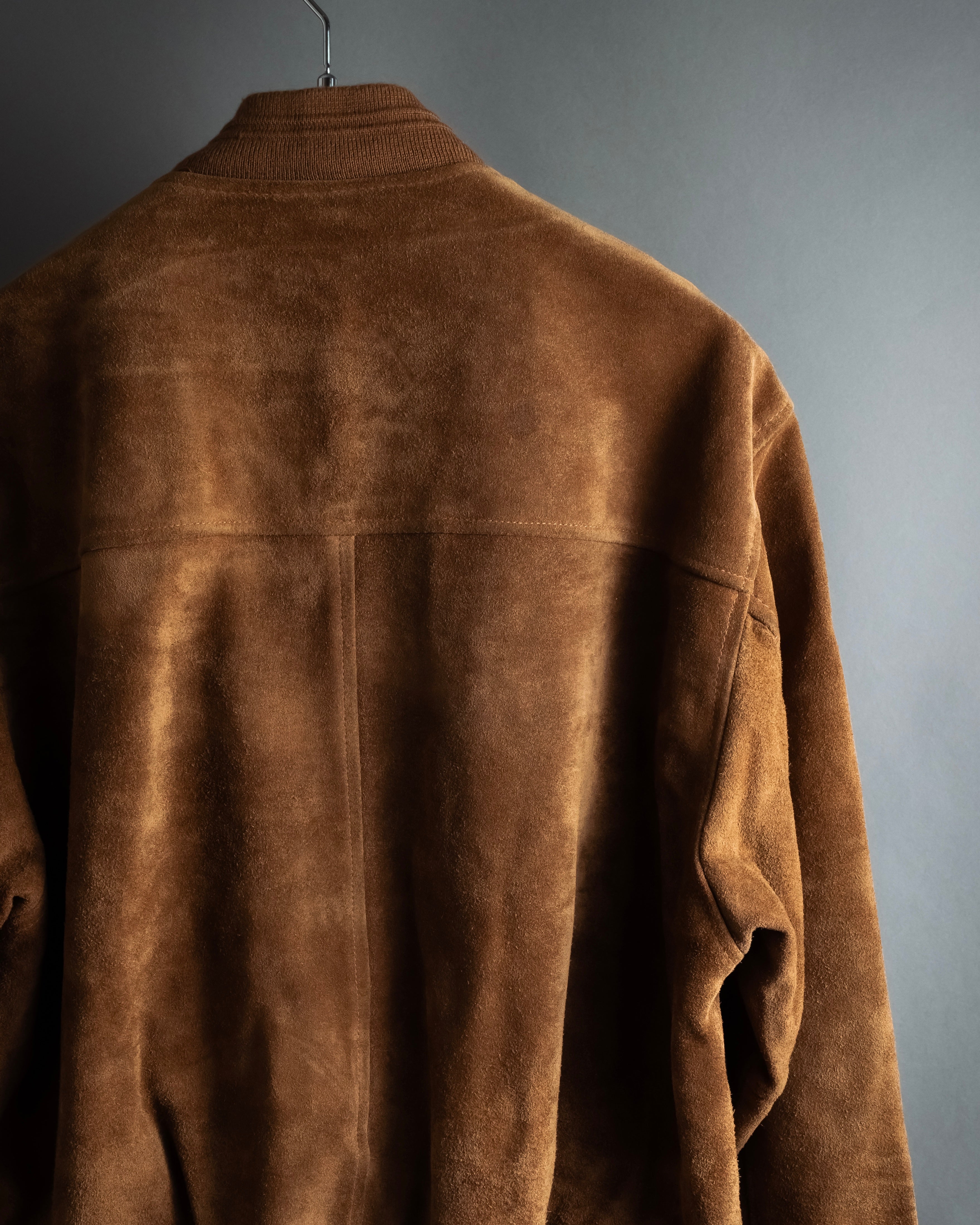 "SEAHOP" Ribbed design suede leather blouson