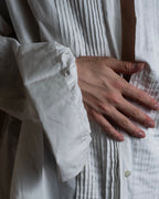 "Christian Dior" Pintuck design wide spread collar dress shirt