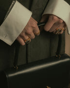 -SPECIAL- "HERMES" 60’s early sandrine box dark blue calf bit bag