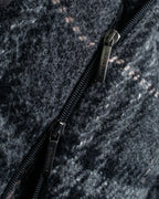 "BURBERRY" Check pattern double zipper hooded coat