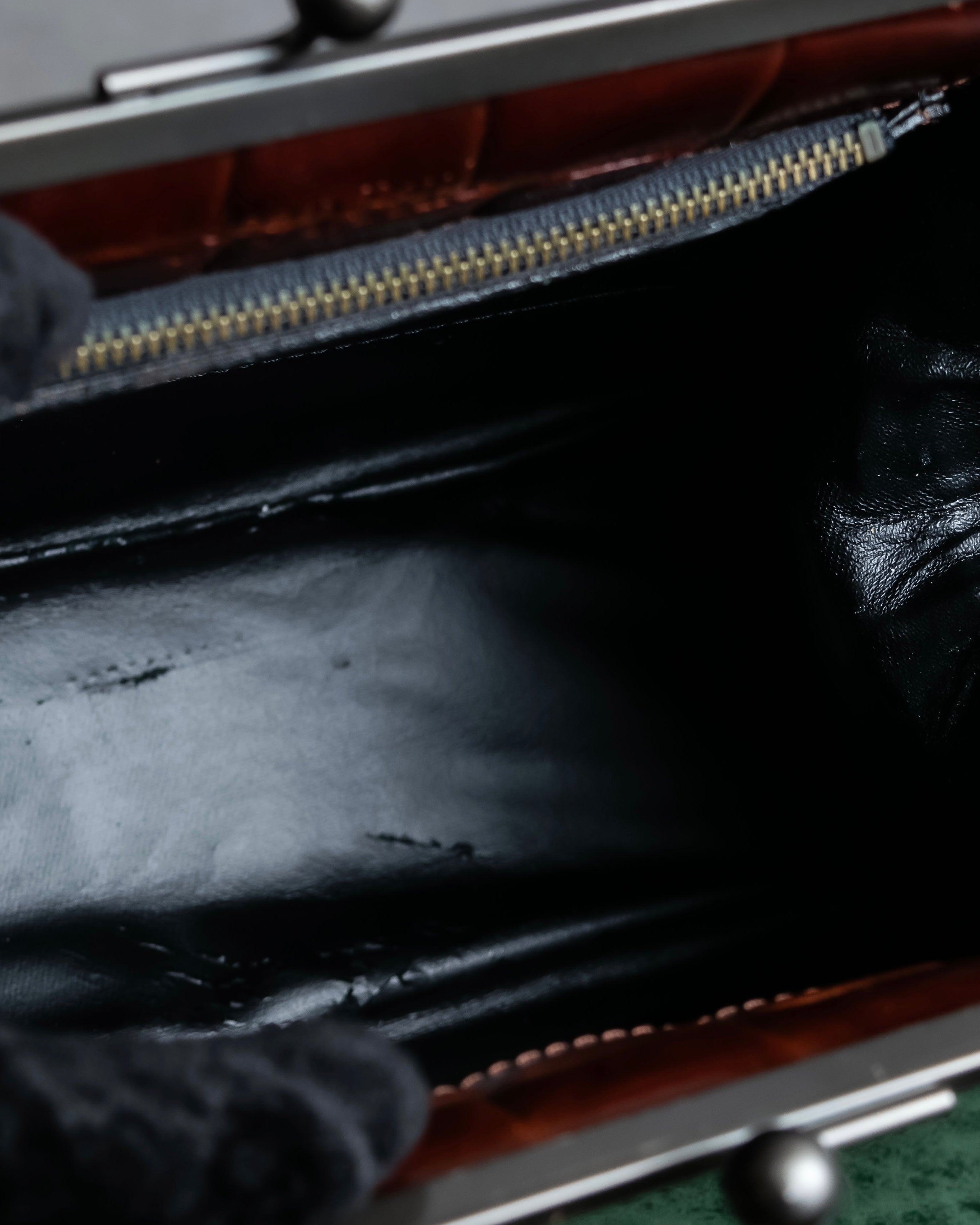 "JEAN PAUL GAULTIER" Logo engraved crocodile embossed 2way leather bag