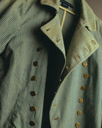 -SPECIAL- "Ralph Lauren" 00's Hickory stripe cotton double-breasted marine jacket