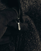 "CHANEL" 04AW Textured wool angora tweed zip jacket