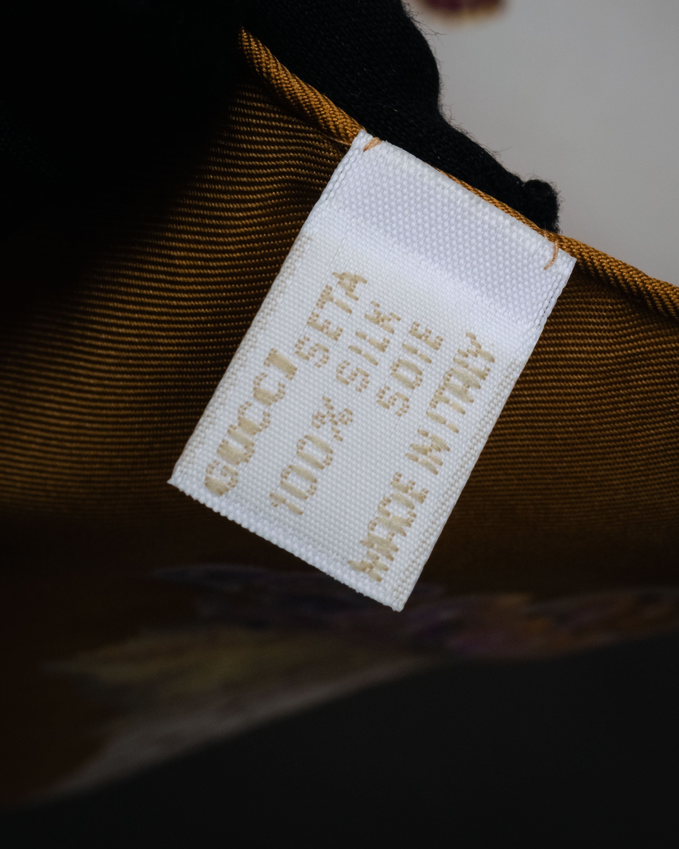 “GUCCI” 70’s-80’s Harvest motif silk scarf