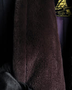 "Junko Yamamoto" Fur-trimmed design long cashmere blend coat