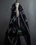 "CHANEL" Typography logo engraved large scarf