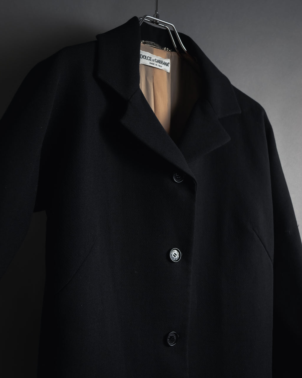 Abrigo de lana de sastrería minimalista de los años 90-00 de Dolce & Gabbana