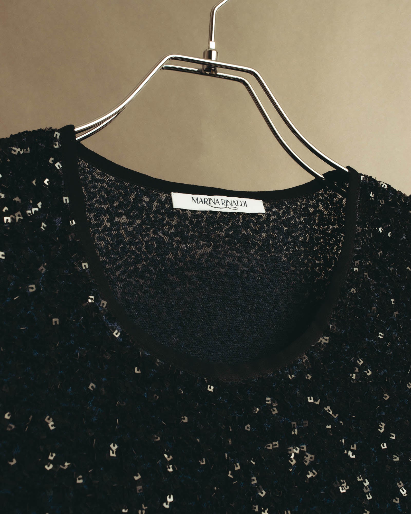 "MARINA RINALDI" 00's-10's Sequined lace long sleeve top