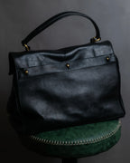 "YVES SAINT LAURENT" Muse to gold metal parts one-handle leather bag