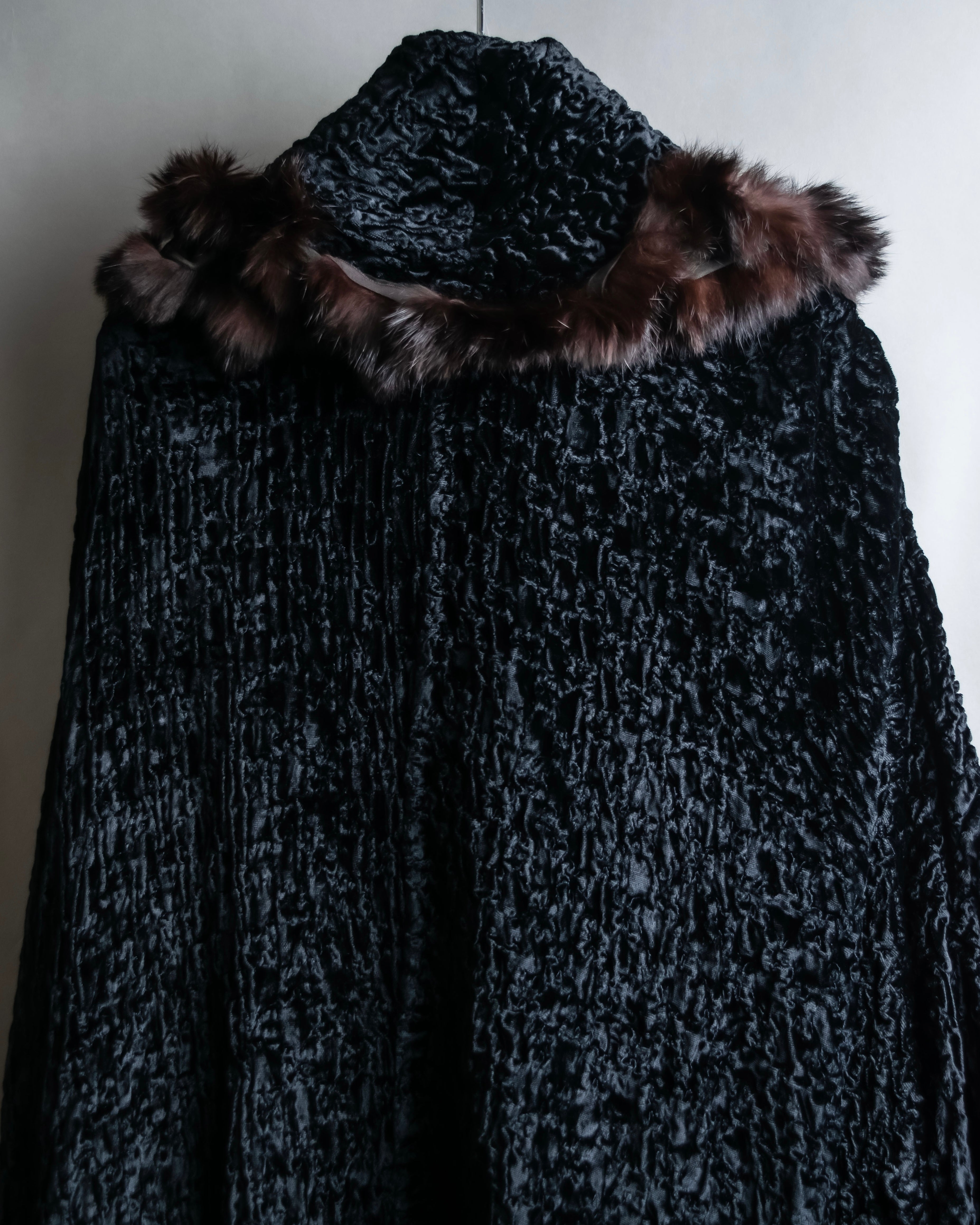 "FENDI" 1970's oversized astrakhan fur coat