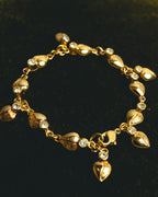 "Christian Dior" 80's-90's Sculptural leaf charm bracelet
