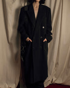 "GIORGIO ARMANI" Double-breasted charcoal gray super maxi chester coat