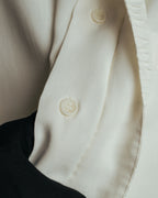 “UMBERTO GINOCCHIETTI“ 80’s-90’s pleated front ivory dress shirt