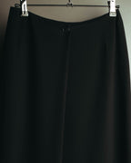 “HERMÈS” 90’s-00’s Minimal black silk wrap skirt