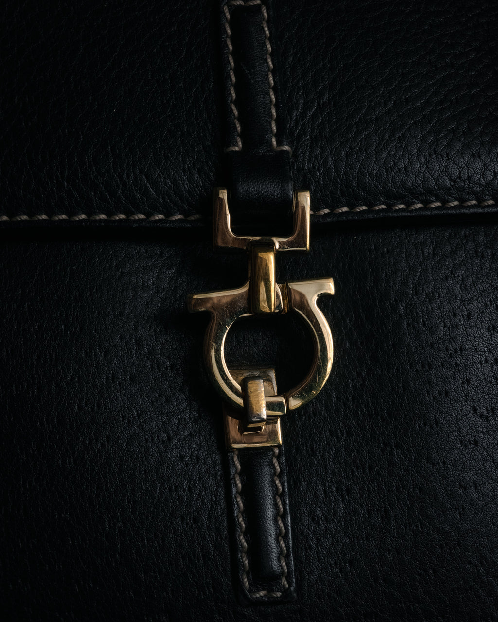 “Salvatore Ferragamo” 90's–00's Gancini leather handbag