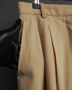 –SPECIAL– “HERMÈS” 90’s silk-lined wool wide trousers