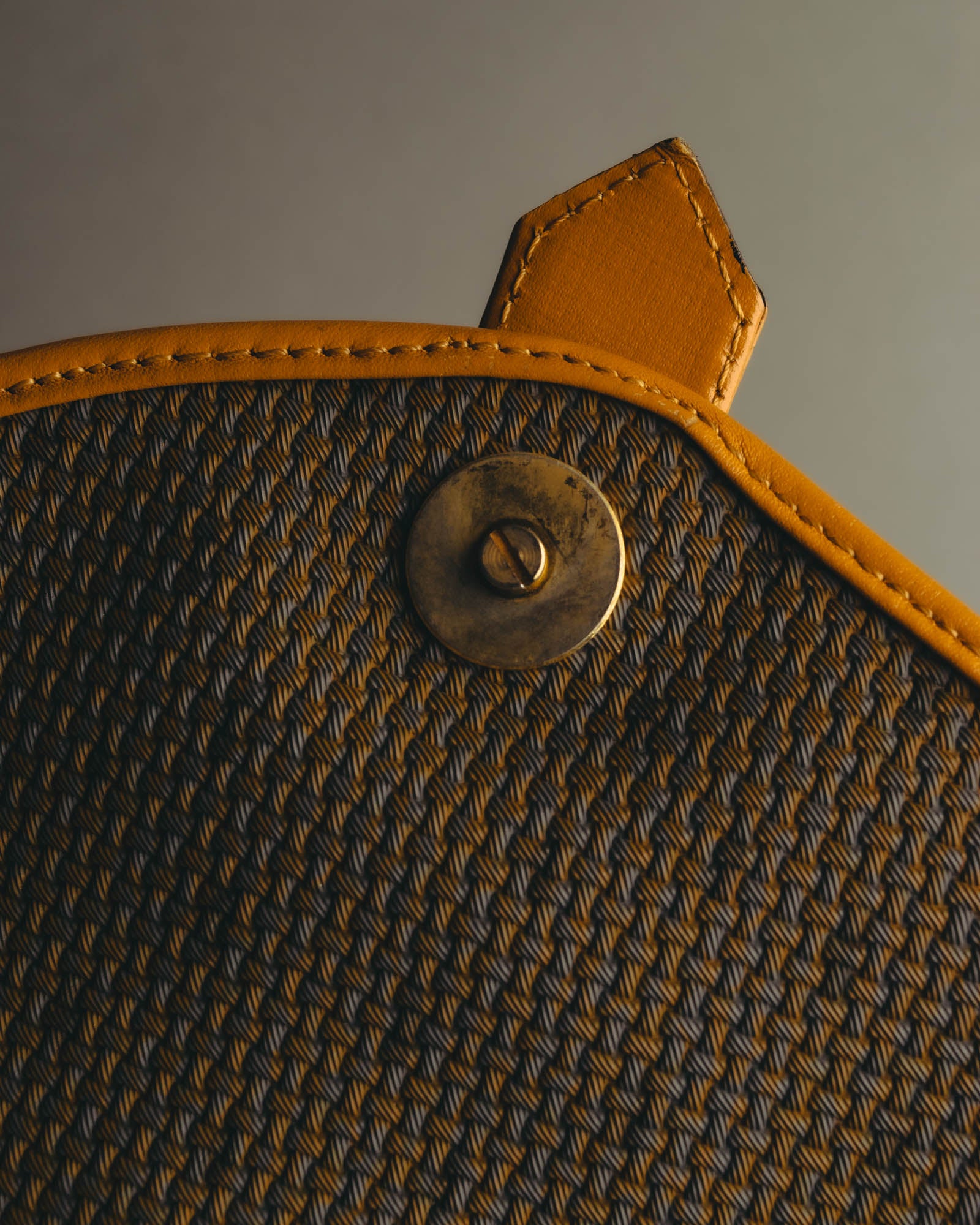 "Yves Saint Laurent" 70's-90's Woven leather shoulder bag