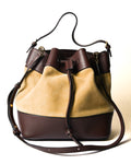 LOEWE/ “Midnight” Suede Mixed Drawstring Shoulder Bag