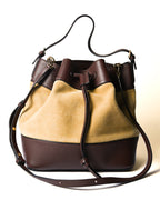 LOEWE/ “Midnight” Suede Mixed Drawstring Shoulder Bag
