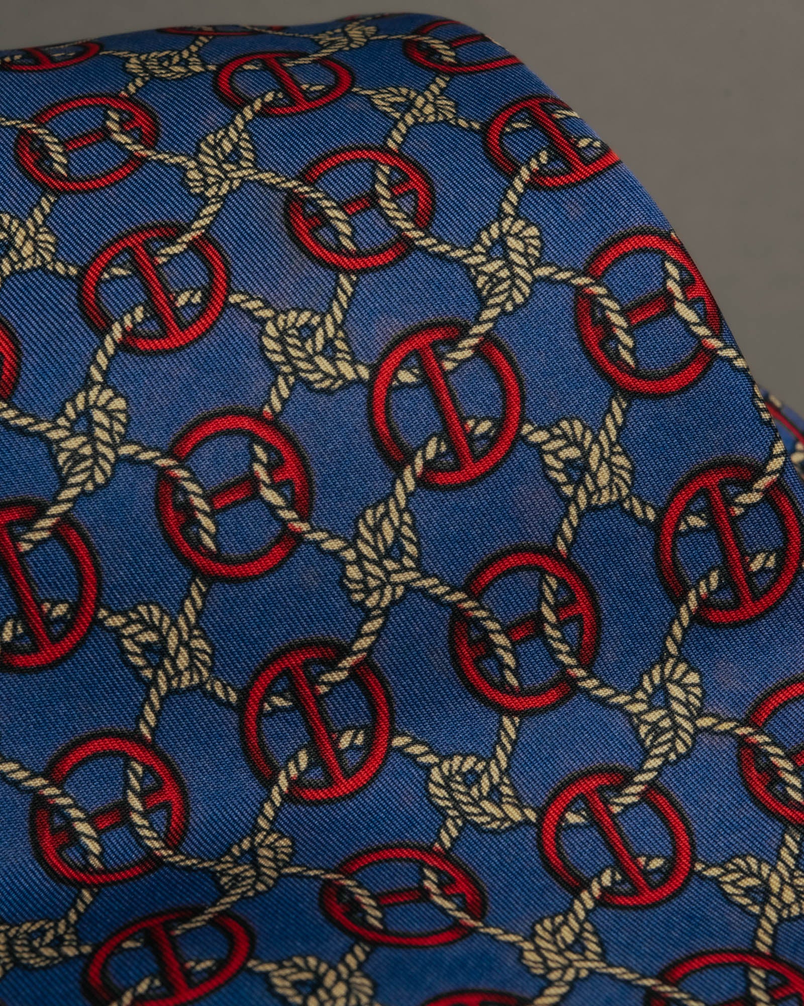 “HERMÈS” 90’s Rope and H motif silk tie