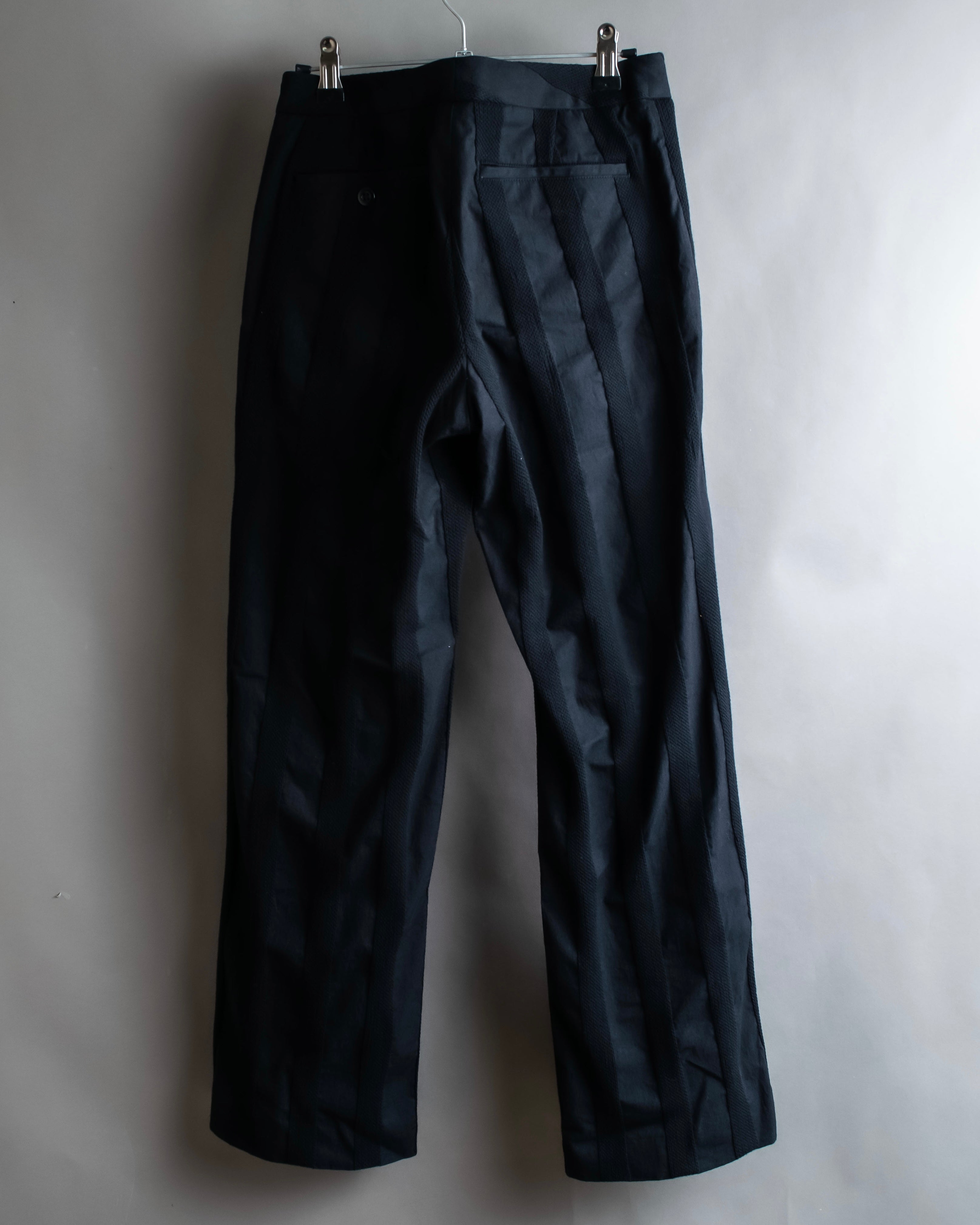 "ISSEY MIYAKE FETE" Fabric change stripe pattern wide slacks