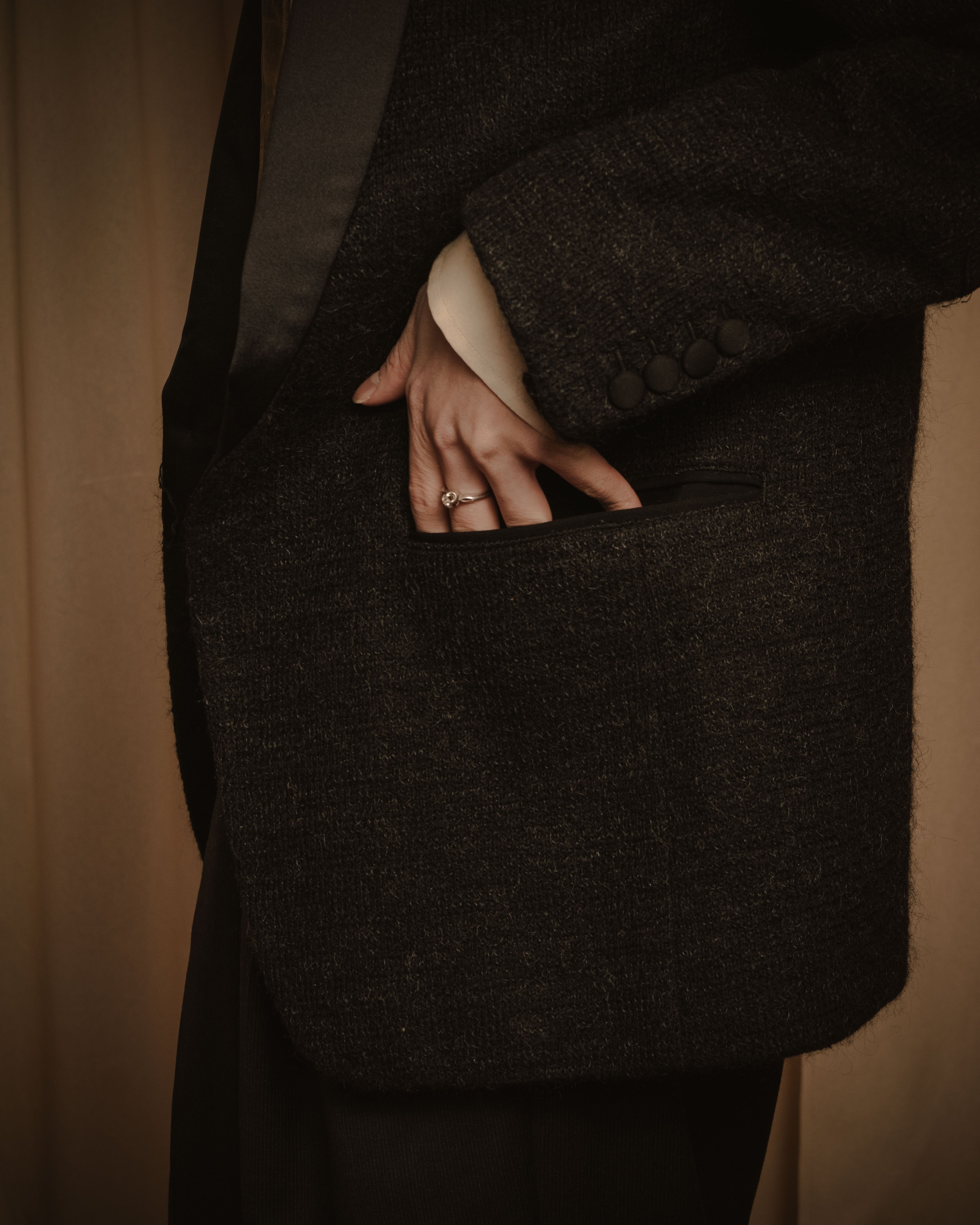 –SPECIAL– "JUNYA WATANABE COMME des GARÇONS MAN" 2015AW mohair blend satin shawl lapels jacket