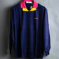 "Balenciaga Sports" Pink & yellow collar long sleeve polo shirt