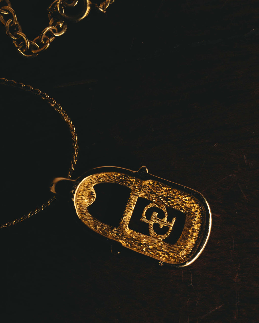 "Christian Dior" 90's Rhinestone padlock pendant necklace